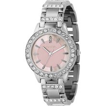 Stainless Steel Fossil Analog Pink Mother-of-Pearl Dial - Jewelry