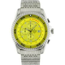 Stainless Steel Ocean Master Diver Chronograph Yellow Dial