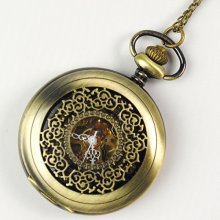 Steampunk Bronze Engraved Spiderweb Men Mechanical Pocket Watch