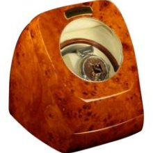 Steinhausen SM515A Single Watch Winder with Timer with Lifetime Warranty -Burlwood