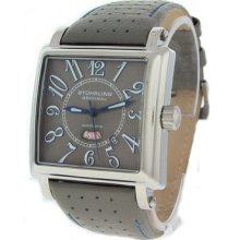 Stuhrling 149c 3315n54 Manchester Ozzie Auto Grey Dial Grey Leather Mens Watch