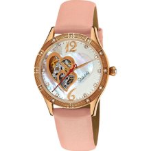 Stuhrling 196a 124a4 Gala Harmony Automatic Skeleton Swarovski Mop Womens Watch