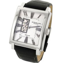 Stuhrling 267 33152 Metropol Auto Ss Case White Dial Leather Mens Watch