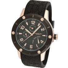 Stuhrling 622 33461 Torino Lista Swiss Quartz Black Dial/rubber Men Watch