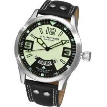 Stuhrling Original 141A.331566 Mens Eagle Brigade Automatic Stainless Steel Case with White Radiant Dialandamp;#44; White Arabic Numerals