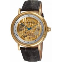 Stuhrling Original 313.333531 Mens Automatic with Yellowgold Caseandamp;#44; Gold Tone Case Gold Tone Movement and Silver Tone Flangeandamp;#44; Roman Numerals