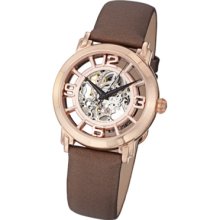 Stuhrling Original Women's 'Winchester' Automatic Brown Satin Leather Strap Watch (Stuhrling Original Women's Watch)