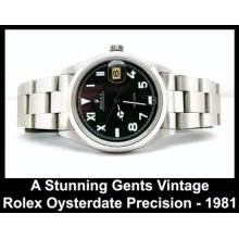 Stunning Stainless Steel California Dial Rolex Oysterdate Precision - 1981