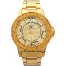 Super Techno by Joe Rodeo 0.10CT diamonds Watch Yellow Gold Tone ...