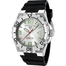 Swiss Legend Men's 'Expedition' Silver Dial Black Silicon Watch ...