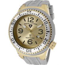 Swiss Legend Men's Neptune Gold Dial Grey Silicone