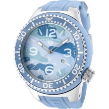 Swiss Legend Men's Neptune Light Blue Camouflage Dial Light Blue Silic