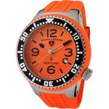 Swiss Legend Men's Neptune Orange Dial Orange Silicone