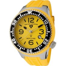 Swiss Legend Men's 'Neptune' Yellow Silicone Watch ...