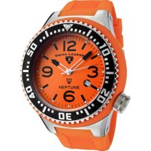 Swiss Legend Men's Quartz Watch With Orange Dial Analogue Display And Orange Rubber Strap Sl00002/54