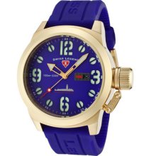 Swiss Legend Men's Submersible Blue Dial Gold Ion Plated Ss Case Blue