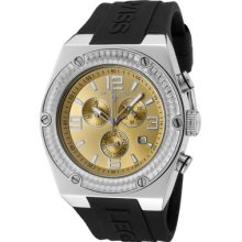 Swiss Legend Men's Throttle Chronograph Gold Dial Black Silicone