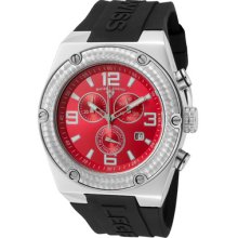 Swiss Legend Men's Throttle Chronograph Red Dial Black Silicone