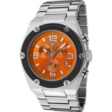 Swiss Legend Men's Throttle Chronograph Orange Dial Black Ip Bezel Sta