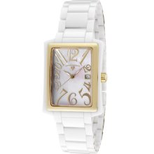 Swiss Legend Women's Bella White Mop Dial Gold Tone Bezel White High-t