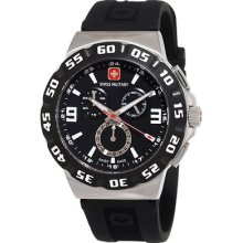 Swiss Military Calibre Men's 06-4r2-04-007 Racer Chronograph Black Dial Black Ru