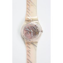 Swiss Swatch Gr132 Sweetened 1997 Collection Skeleton Dial Pink Watch