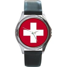 Switzerland Swiss Flag New Round Unisex Wrist Watch