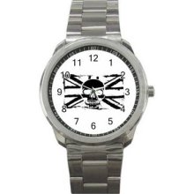 Tattoo Ver 1 Unisex Silver-Tone Sports Metal Watch 14