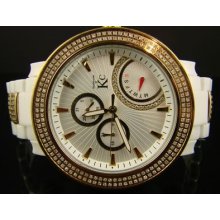 Techno Com Kc Jojo White Ceramic Diamond Watch 3.60 Ct