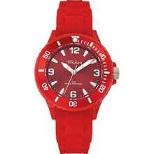 Tekday Children's Red Plastic Case Silicone Strap Watch