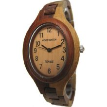 Tense Wood Unisex Multicolor Analog Wood Watch - Wood Bracelet - Wood Dial - L7301I