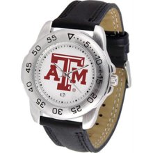 Texas A&M Aggies TAMU Mens Leather Sports Watch