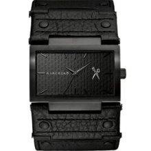 The Wyatt Marc Ecko All Black Men`s Watch W/ Leather Cuff Strap