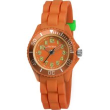 Tikkers Children's Quartz Watch With Orange Dial Analogue Display And Orange Rubber Strap Tk0063