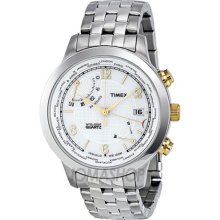 Timex Intelligent World Time White Dial Stainless Steel Mens Watc ...