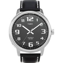 Timex Men's T28071 Easy Reader Black Leather Strap