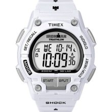 Timex T5k429 Ironman 30-lap Shock White Case And Resin Strap Sports Watch