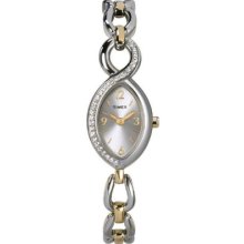 Timex Womenâ€™s Crystal Accented Two Tone Bracelet Watch T2m843