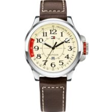 Tommy Hilfiger 1790844 Sport Stainless Steel and Khaki Brown leahter Watch