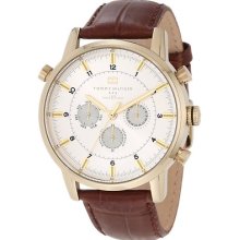 Tommy Hilfiger Men's 1790874 Luxury Gold Plated Brown Leather Watch