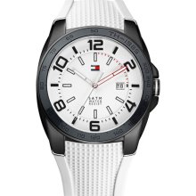 Tommy Hilfiger Silicone Strap Watch White/ Black