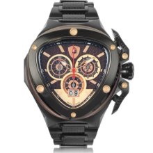 Tonino Lamborghini Designer Men's Watches, Spyder Black Stainless Steel Chrono Men's Watch