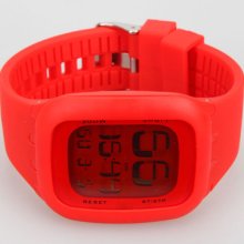 Touch Screen Silicone Band Digital Led Wrist Watch Red