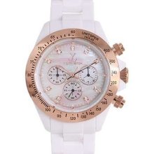 Toy Watch PCLCO1WHPG Women's Mop Diamond Dial Watch