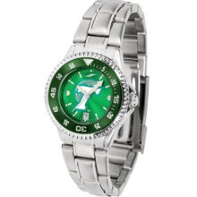 Tulane Green Wave Competitor AnoChrome Ladies Watch with Steel Band and Colored Bezel