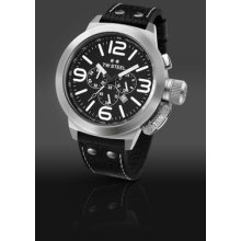 Tw Steel Men's Canteen Black Leather Black Dial Watch Tw4r