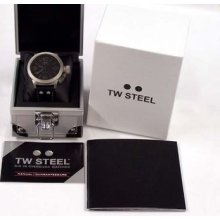 Tw Steel Watch Canteen 45mm Automatic Black Leather Twa200