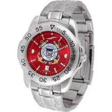 U.S. Coast Guard Sport Steel Band Ano-Chrome Mens Watch ...