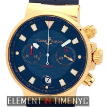 Ulysse Nardin Maxi Marine Blue Seal Chronograph 18k Rose Gold Limited Edition