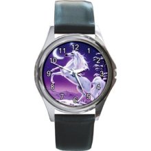 Unicorn Moon Myth Fantasy Unisex Round Metal Watch Gift model 26559917 - Metal